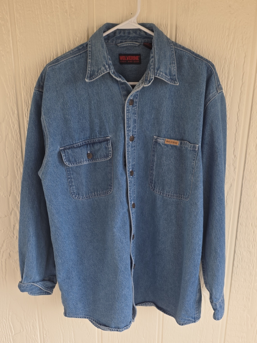 Wolverine Men's Blue Denim Shirt Jacket,  Size Large
